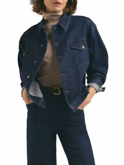 Favorite Daughter The Otto Boyfriend Jacket In Pepper In Blue