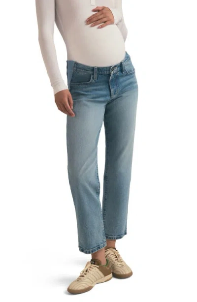 Favorite Daughter The Otto Mama Relaxed Straight Leg Maternity Jeans In Blue