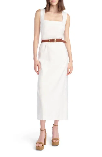Favorite Daughter The Perfect Opportunity Linen Blend Midi Dress In White