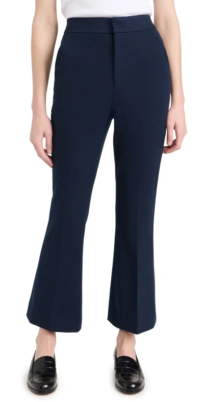 Favorite Daughter The Phoebe Crop Flare Trousers Navy