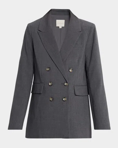 Favorite Daughter The Phoebe Double-breasted Blazer In Gray