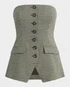 Favorite Daughter The Phoebe Houndstooth Bustier In Brown