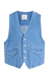 Favorite Daughter The Poppy Denim Vest In Light Wash