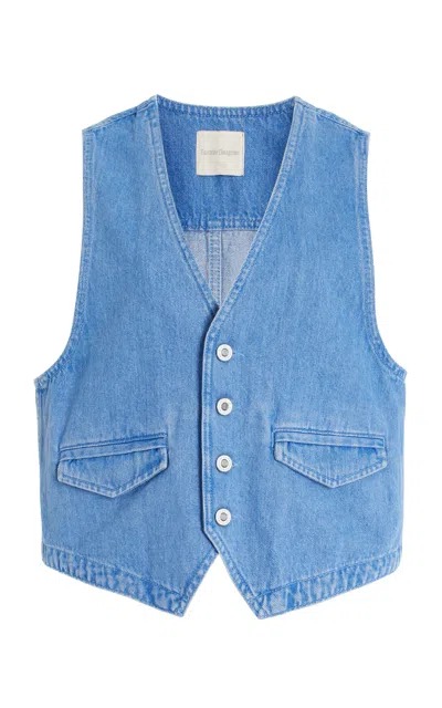 Favorite Daughter The Poppy Denim Vest In Light Wash