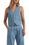 Favorite Daughter The Poppy Denim Vest In Seaport