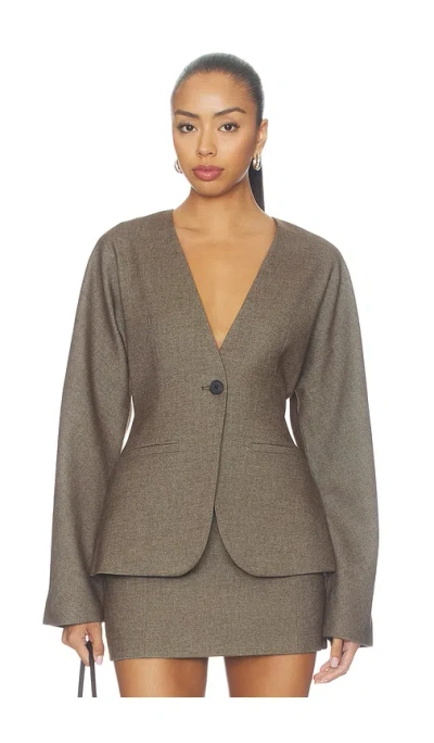 Favorite Daughter The Power Move Blazer In Brown