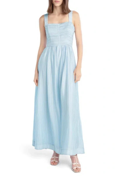 Favorite Daughter The Pretty Pintuck Sleeveless Maxi Dress In Blue