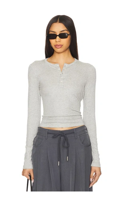 Favorite Daughter The Ribbed Henley In Grey