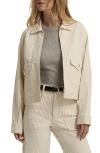 Favorite Daughter The Robert Pinstripe Stretch Cotton Trucker Jacket In Newport