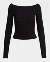 Favorite Daughter The Sydney Off The Shoulder Long Sleeve Top In Black