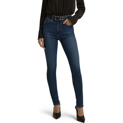 Favorite Daughter The Sara Super High Waist Skinny Jeans In Blue