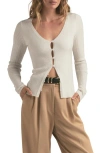 Favorite Daughter The Serena Rib Merino Wool Cardigan In Ivory