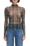 Favorite Daughter The Sheer Fantasy Turtleneck Top In Gray