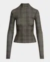 Favorite Daughter The Sheer Fantasy Turtleneck Top In Gray