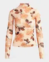 Favorite Daughter The Sheer Fantasy Turtleneck Top In Pink