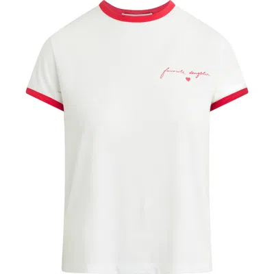 Favorite Daughter The Signature Crest Ringer T-shirt In White