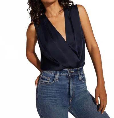 Favorite Daughter The Sleeveless Date Blouse In Navy In Black