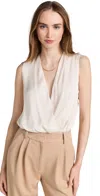 Favorite Daughter The Sleeveless Date Blouse Thong Bodysuit In Ivory