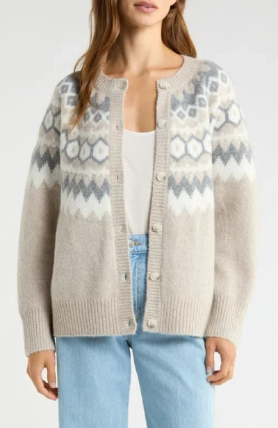 Favorite Daughter The Snowed In Fair Isle Merino Wool & Cashmere Blend Cardigan In Multi