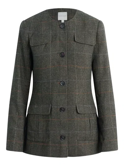 Favorite Daughter The Spencer Plaid-pattern Jacket In Green