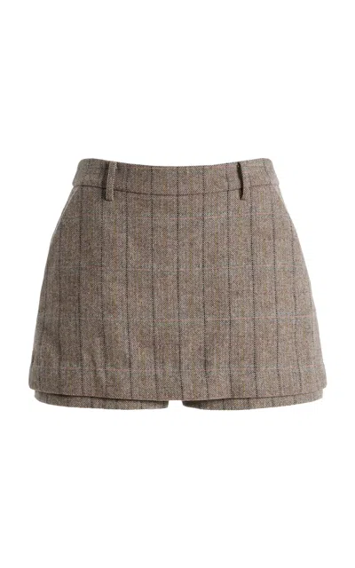 Favorite Daughter The Spencer Wool-blend Skort In Brown