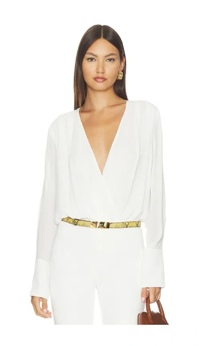 Favorite Daughter The Stripe Jacquard Date Blouse In White