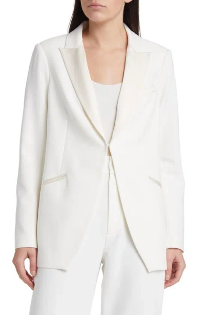 Favorite Daughter The Satin Blazer Jacket In White