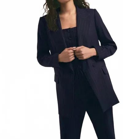 Favorite Daughter The Suits You Blazer In Navy Pinstripe In Blue