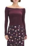 Favorite Daughter The Sydney Off The Shoulder Long Sleeve Top In Burgundy