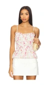 Favorite Daughter Floral-print Pleated Top In White