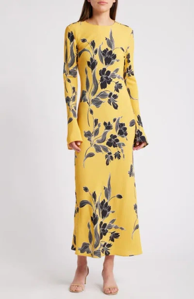 Favorite Daughter The Truly Madly Floral Print Long Sleeve Maxi Dress In Buttercup Fleur