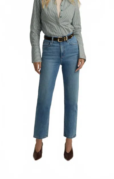 Favorite Daughter The Valentina Straight Leg Jeans In Crosby Wash In Black