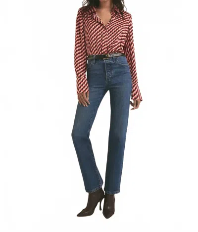 Favorite Daughter The Valentina Super High Rise Straight Jeans In Essex In Blue