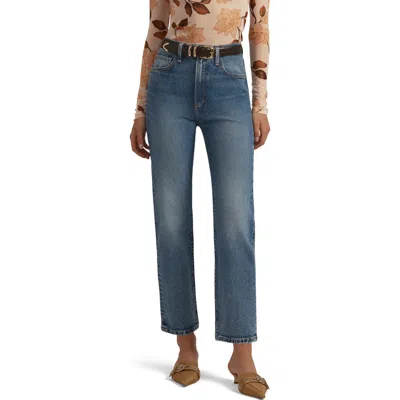 Favorite Daughter The Valentina Super High Waist Ankle Straight Leg Jeans In Blue