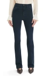 Favorite Daughter The Valentina Super High Waist Mini Bootcut Jeans In Black