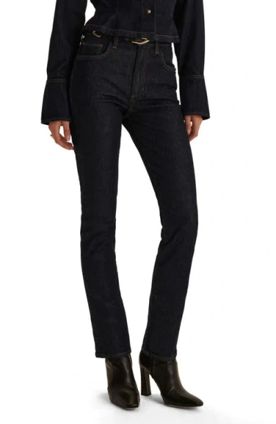 Favorite Daughter The Valentina Super High Waist Straight Leg Jeans In Animal Print