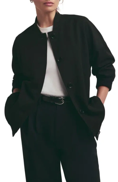 Favorite Daughter The Varsity Bomber Jacket In Black