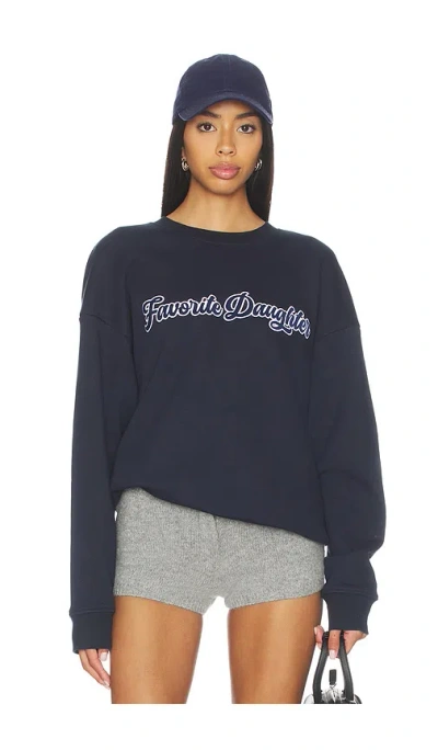 Favorite Daughter The Varsity Embroidered Sweater In Metallic