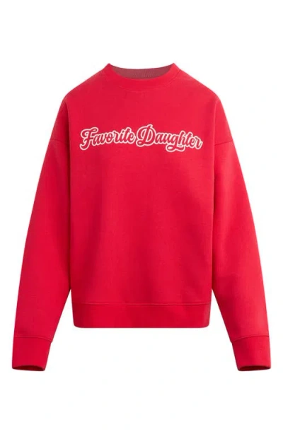 Favorite Daughter The Varsity French Terry Graphic Sweatshirt In Red