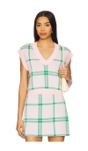 Favorite Daughter The Veronica Plaid Sweater Vest In Pink
