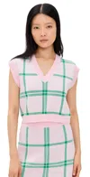 Favorite Daughter The Veronica Plaid Sweater Vest In Wisteria Plaid