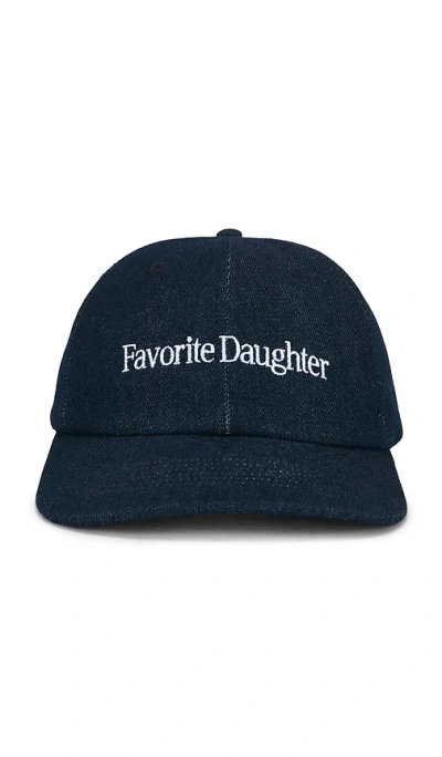 Favorite Daughter The Washed Denim Baseball Cap In Blue