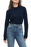 Favorite Daughter The Whitney Mock Neck Sweater In Blue