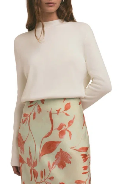 Favorite Daughter The Whitney Mock Neck Sweater In Ivory