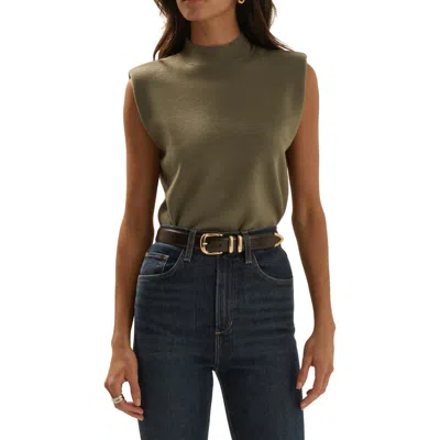 Favorite Daughter The Whitney Sleeveless Knit Crop Top In Metallic