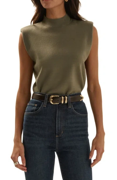 Favorite Daughter The Whitney Sleeveless Knit Crop Top In Army