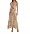 Favorite Daughter Criss Cross At The Back Floral Maxi Dress In Moonbeam In Brown