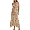 Favorite Daughter Criss Cross At The Back Floral Maxi Dress In Moonbeam In Moonbeam Floral