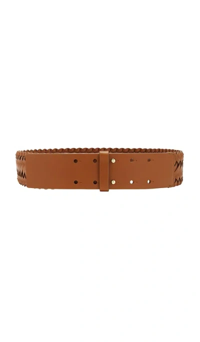 Favorite Daughter The Woven Waist Belt In Brown