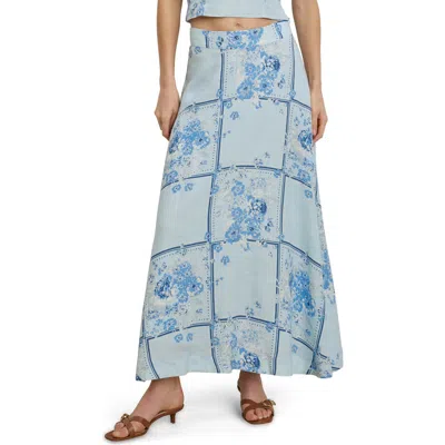 Favorite Daughter There For You Linen Maxi Skirt In Blue